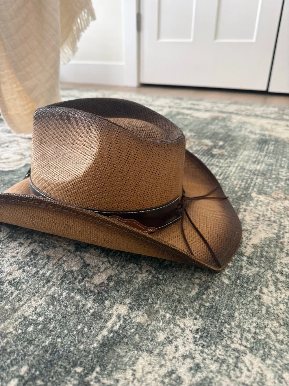 Brown Western Cowboy Hat Longhorn Bull Skull Unisex